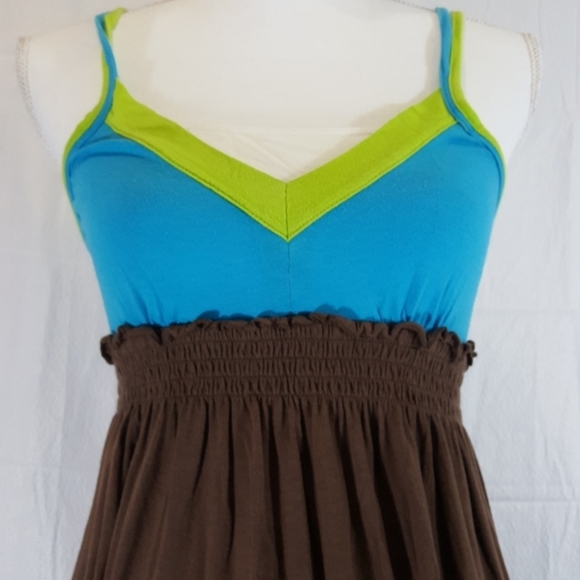 Girls Route 66 brown and blue maxi dress - Picture 2 of 6